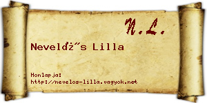Nevelős Lilla névjegykártya